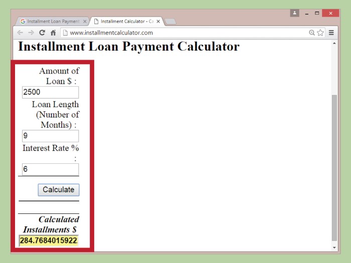 Mortgage calculation example