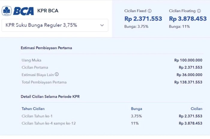 Simulasi kpr bca rumah second