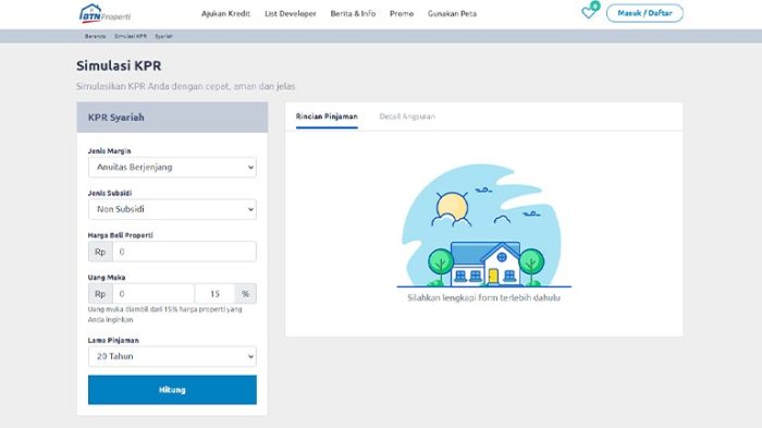 Simulasi kredit kpr btn